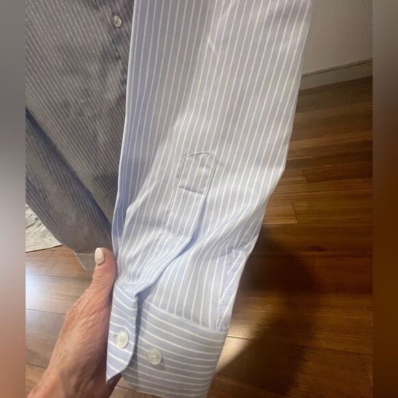 Poeta men’s blue and white striped button-down size XXL - Picture 4 of 7